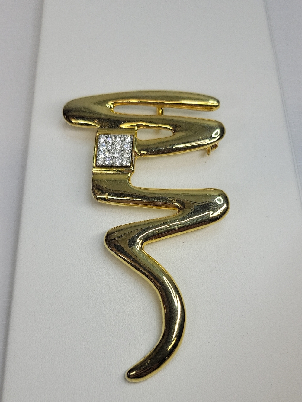 Park Lane Gold Tone Brooch with Crystal Accent